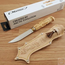 Marttiini Lynx 132 Fixed Knife 4.33" Stainless Steel Blade Curly Birch Handle