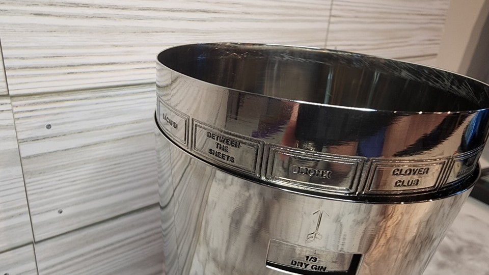 OGGI Dial A Drink Cocktail Shaker - Stainless Steel, 15 Recipes, Built in Strain