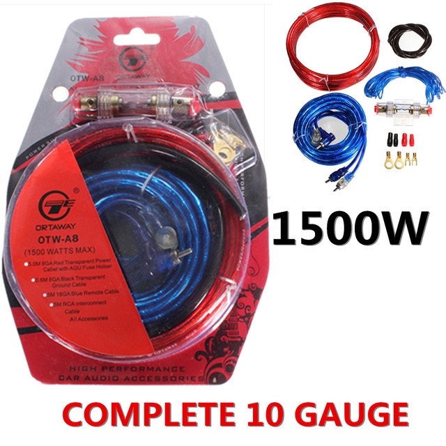 1500w Power Car Van Complete 10 Gauge Amp Amplifier Cable for Speakers