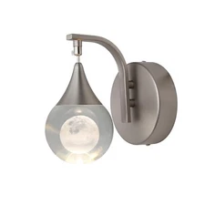 Crystal Wall Sconce, Moon Modern Wall Sconces Indoor, Dimmable LED Wall Light...