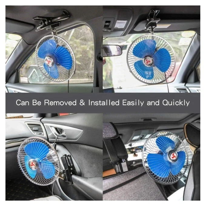 Ventilatore 12v Oscillante Portatile Pinza Viaggio Auto Camper Camion Mini Nuovo - Bild 3 von 4