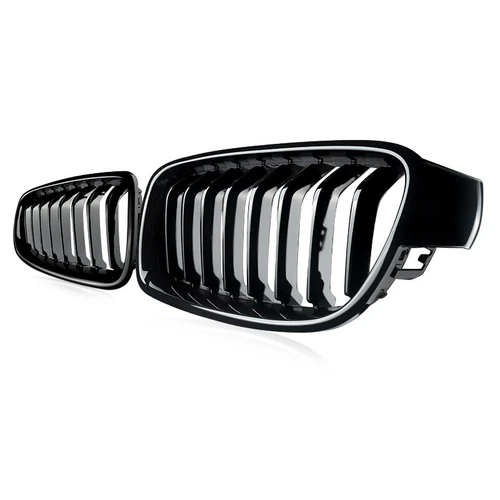 For BMW 3 Series F30 F31 F35 2012-18 ABS Gloss Black Front Bumper Kidney Grilles - Picture 3 of 16