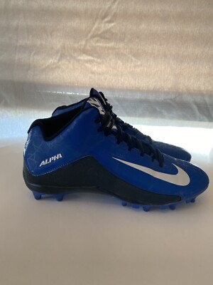 Nike Alpha Strike 2 Mid Size 11.5 Cleats Blue Black White 725227-410  Men's