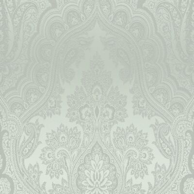 Profhome 387081-GU Barock Tapete Paisley glitzernd grün silber minz-grün 5,33 m2
