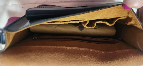 Patricia Nash ilina Labis blue flap crossbody leather embossed $229 MSRP - Picture 5 of 7