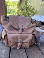 Vintage Simon Leather Day Backpack Brown