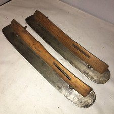 Antique Brass Wood Cast Steel Ice Skates Union Hardware Torrington Connecticut