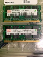 Hynix 2x1GB 2Rx8 PC2-5300S Laptop Memory HYMP512S64BP8-Y5 Tested