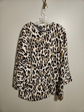 Chelsea & Theodore Womens Leopard Animal Print Jacket Size Xl