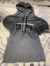 Nintendo Entertainment System Controller Hooded Shirt Men's XL Gray NES