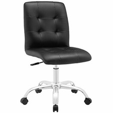 Modway Prim Ribbed Armless Mid Back Swivel Conference Office Chair In Black