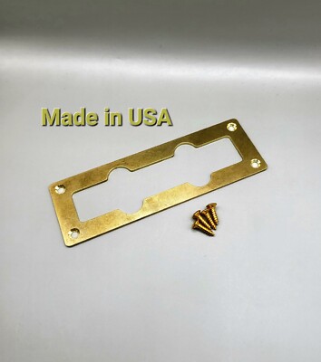 Jazz Bass Neck Pickup Gold  (Brass) Ring with holes and mounting hardware