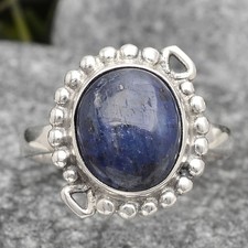 Natural Blue Kyanite - Brazil 925 Sterling Silver Ring s.7.5 Jewelry R-1071