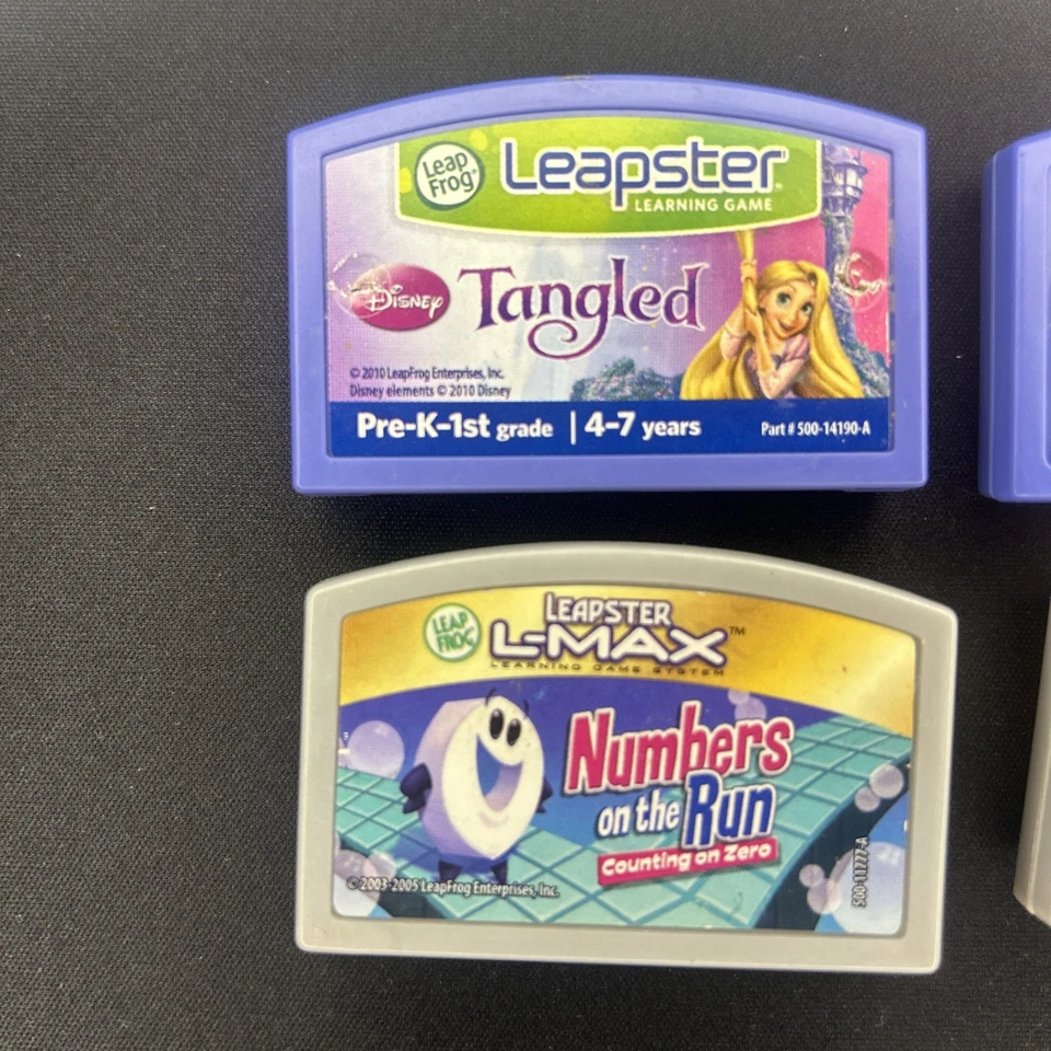 LeapFrog LEAPSTER GAME LOT - 6 Cartridges - Cars, Scooby-Doo, Tangled - Untested - Image 2 of 4
