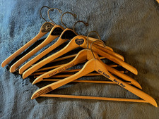 Wood Clothes Hangers Vintage Advertising Hotels Clothiers Dry Cleaners Lot 0f 14