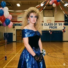 Vtg 1980s Gunne Sax Dress Black Blue Metallic  Sz 11 12  Strapless Prom Madonna