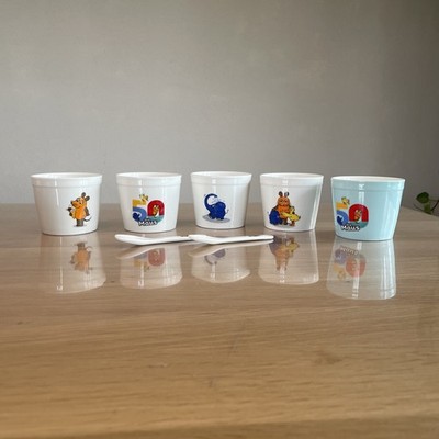DIE MAUS - 5 Eisbecher Becher + 2 Löffel - 50 Jahre ''Die Maus'' Edition