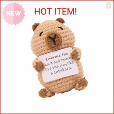 Capybara Gifts, Positive Crochet Animals Capybara, Knitted Wool Capybara Toy wit