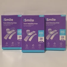 ISmile Teeth Whitening Strips 3 Packs 28 Strips Per Box Exp 12/2026