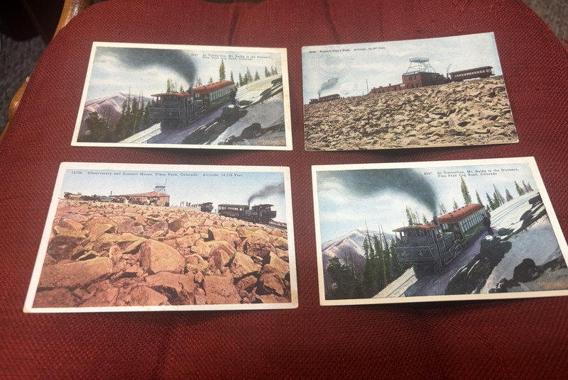 4 Vintage Postcards Timberline, Pikes Peak Cog Road, Colorado 3 Unused 1 Used