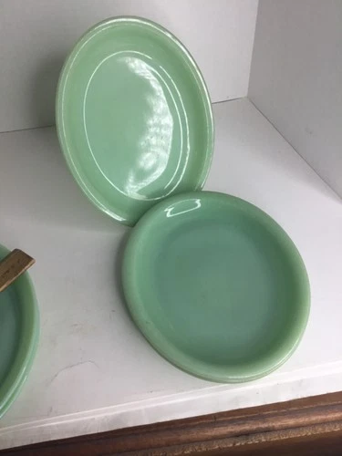 Fire King Jadeite 9.5" Oval Platters, set of 3- as is!