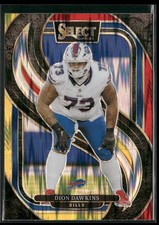 Dion Dawkins 2024 Panini Select Red & Yellow Prizm Shock #152 Buffalo Bills