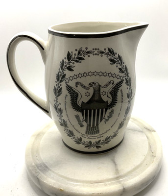 Vtg Staffordshire Historic Jon Roth 6  Pitcher Made For  Peabody Museum Mass.