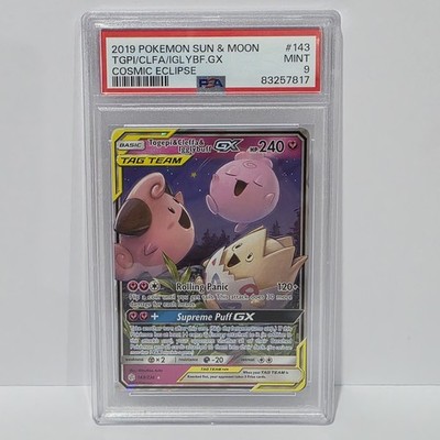 Togepi & Cleffa & Igglybuff GX 143/236 Sm-Cosmic Eclipse Holo PSA