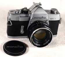 MINOLTA SR-1 SLR Camera with Auto-Rokkor-PF 1:1.8 f 55mm Lens and Original Case