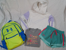 Youth Girl's Lot 4 UNDER ARMOUR  NIKE Hoodie, Backpack, Shirt Size Medium YMD