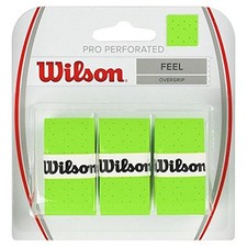 WILSON Pro Overgrip Perforated 3 Pack - Tennis - Badminton - Squash Green