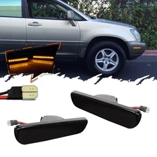 2pcs For 1999-2003 Lexus RX300 Smoked Lens Rear Amber LED Side Marker Lights ...