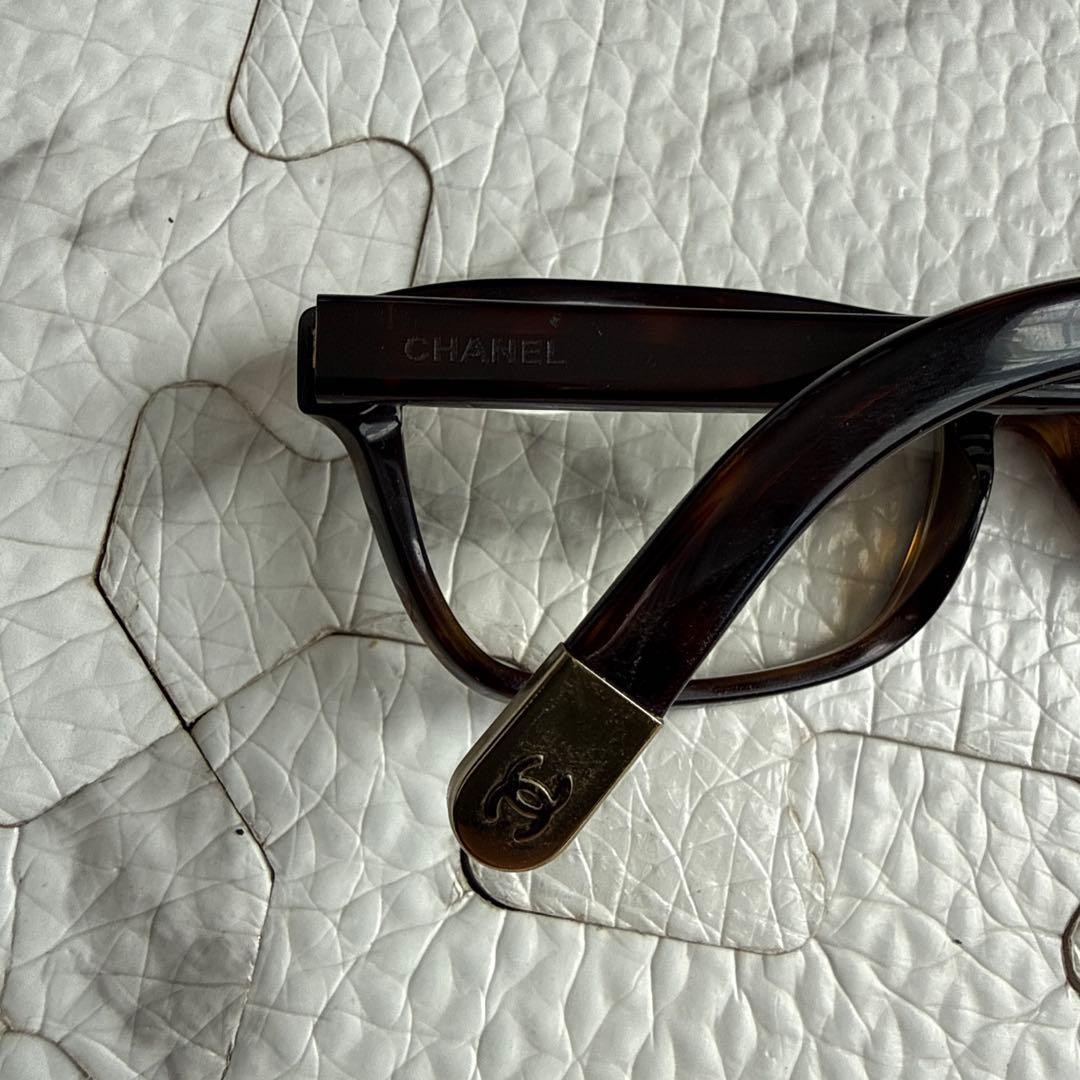CHANEL Square Rectangular Frame Brown Tortoise 32… - image 4