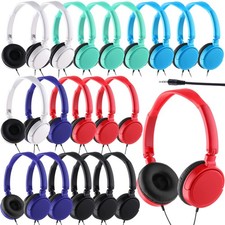 Classroom Headphones Bulk Student Wired Headphones for School Multicolor 6-Pack