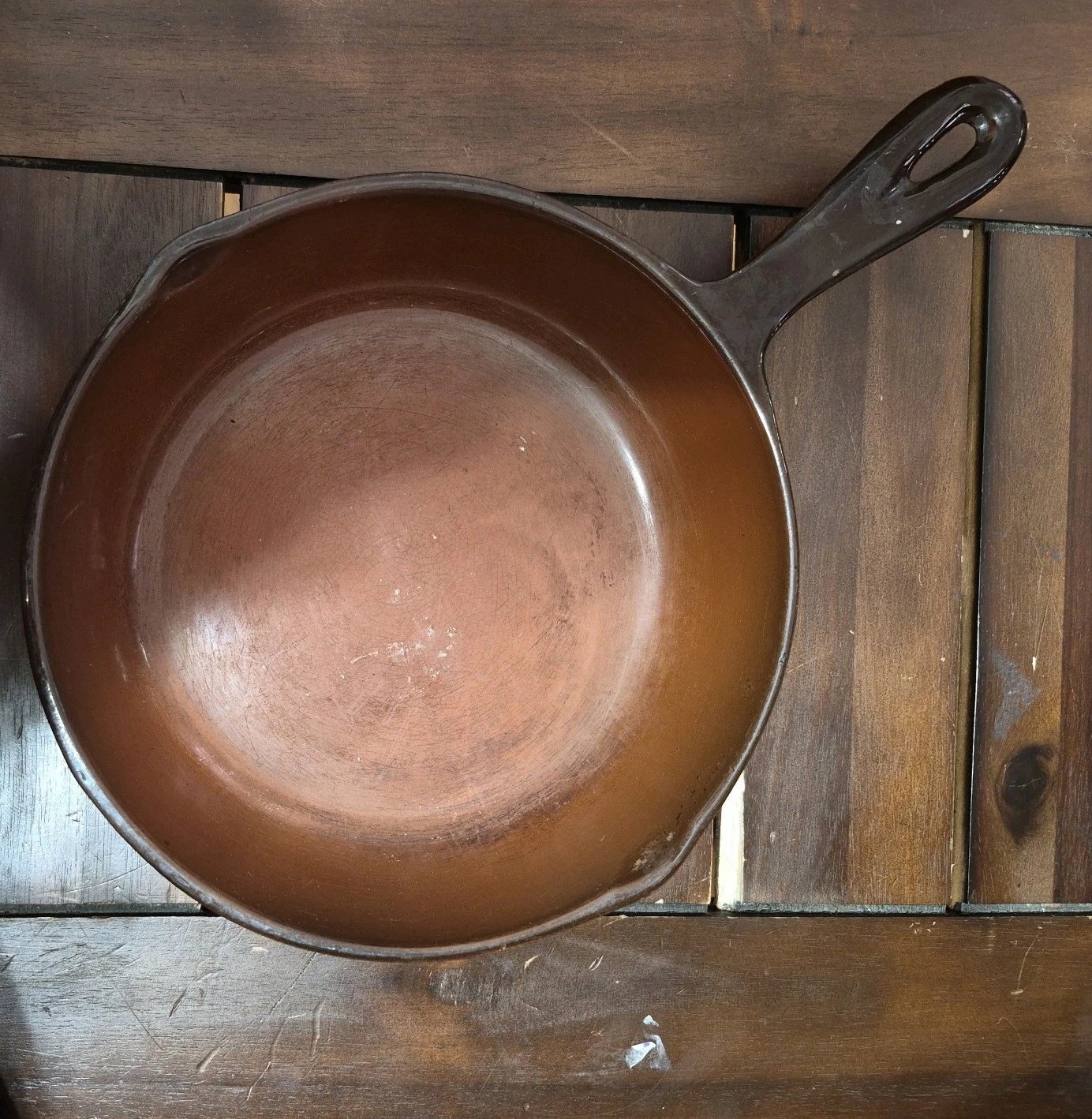 Birmingham Stove & Range Brown #5 8 1/8" Enameled Cast Iron Skillet