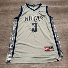 Georgetown Hoyas Allen Iverson #3 Nike Jersey Size Large Gray Blue Basketball