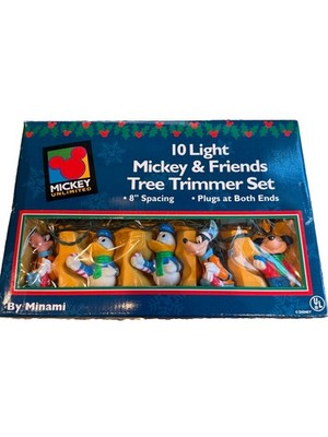 VINTAGE DISNEY 10 Light Christmas Tree String Lights MICKEY DONALD GOOFY Tested