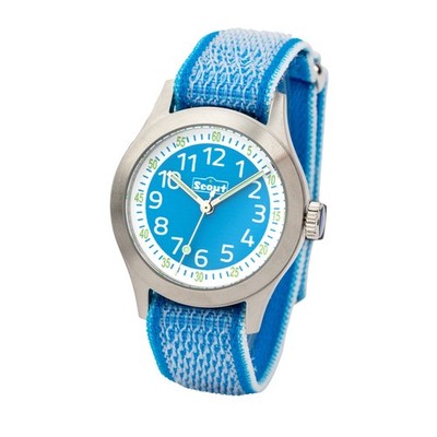 Scout Kinderuhr Serie Cool blau MineralglasTextilband mit Klettverschluß Scout