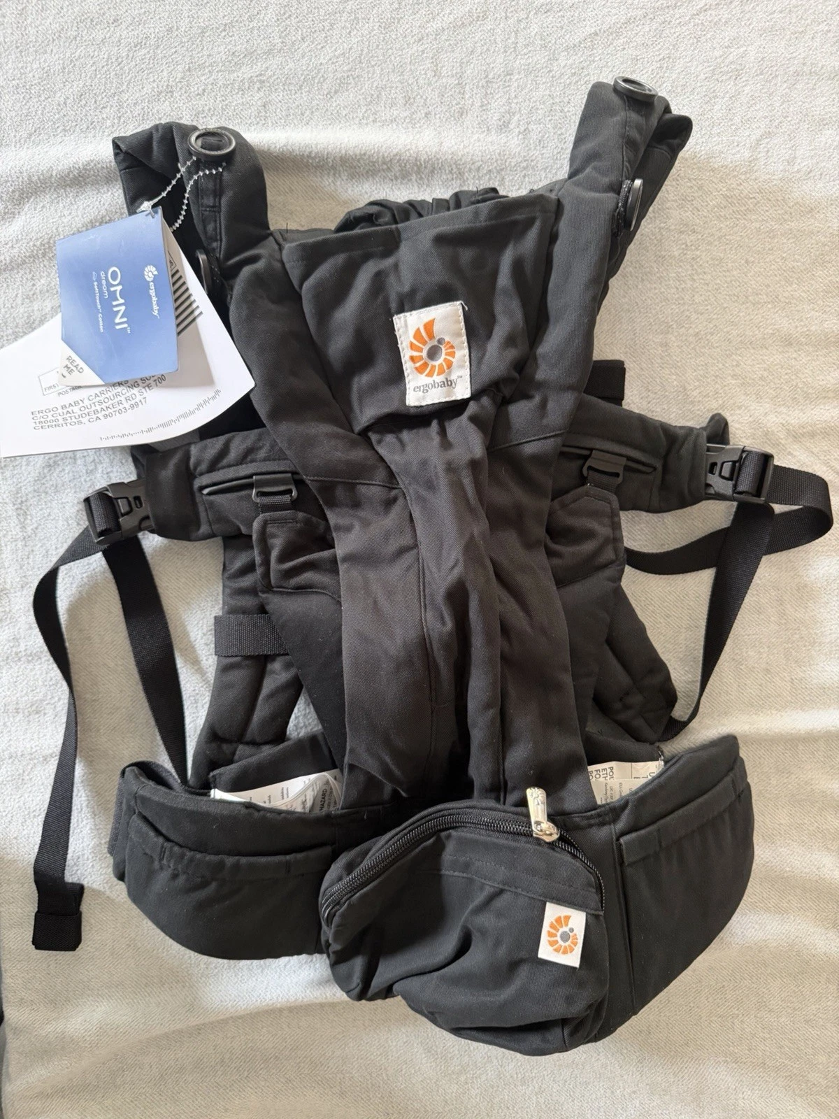 Ergobaby Omni Dream All-In-One Baby Carrier Onyx Black SoftTouch Cotton NIB NEW