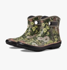NWT! Bogs Floral Women's 6 Multicolor Patch Ankle Rain Boots Pull-On Waterproof