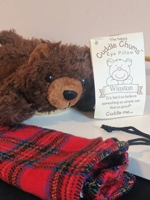 Vintage 1997 Cuddle Chums Winston the Bear Eye Pillow Aromatherapy NEW with bag