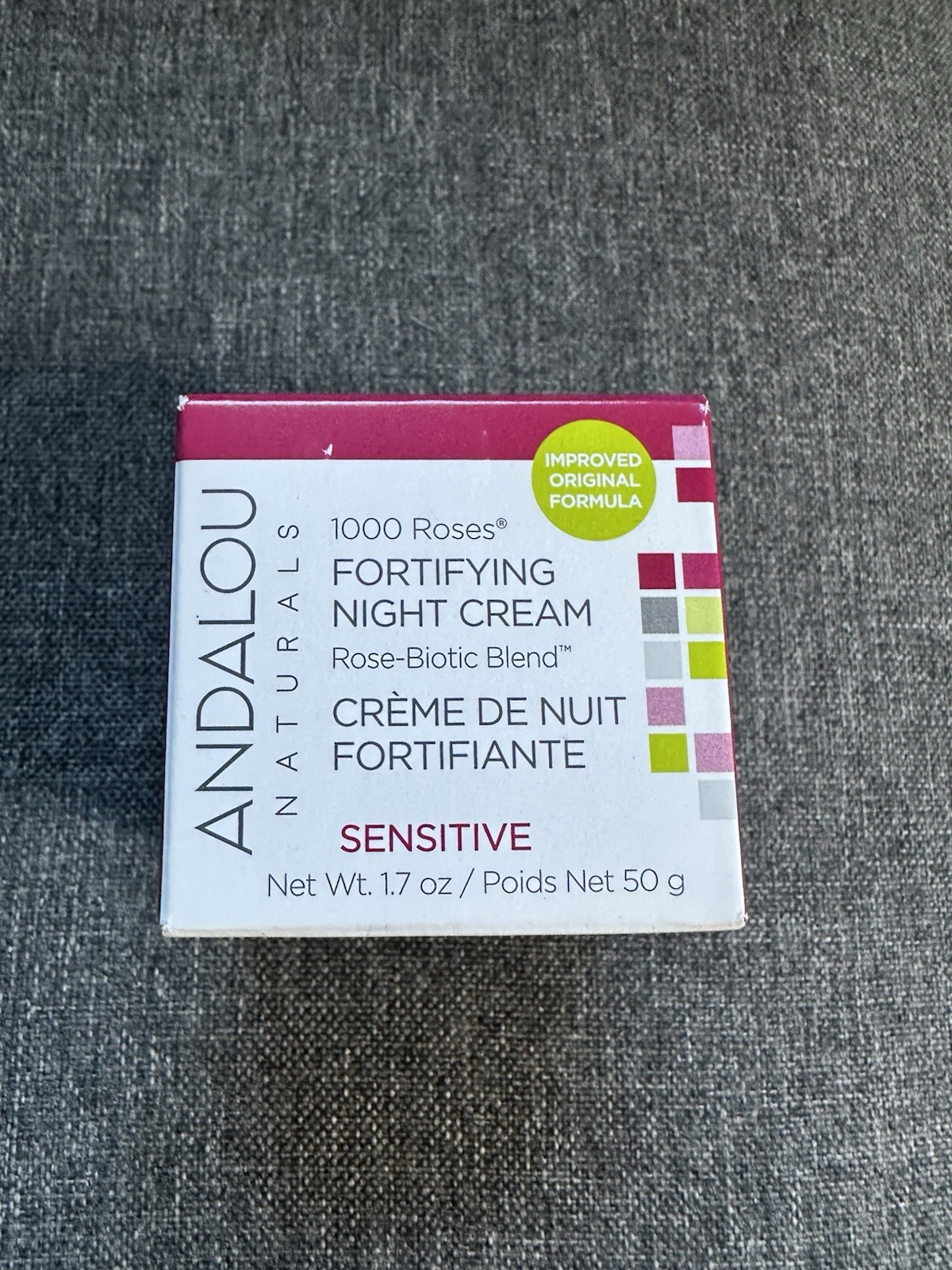 Andalou Naturals 1000 Roses  Biome Balancing Night Cream Sensitive  1.7 oz