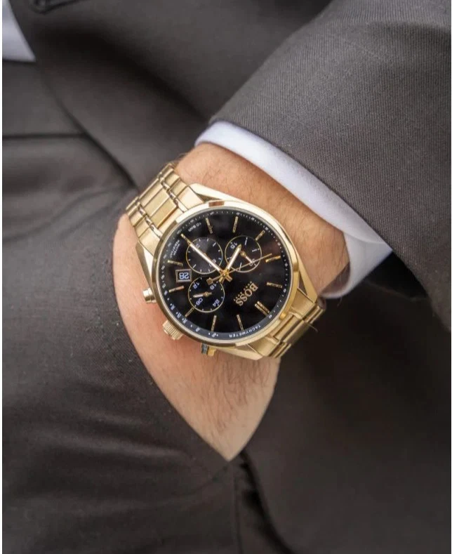 Кварцевые часы-хронограф Hugo Boss Champion 1513848 44 мм золото нержавеющая сталь - Изображение 4 из 4