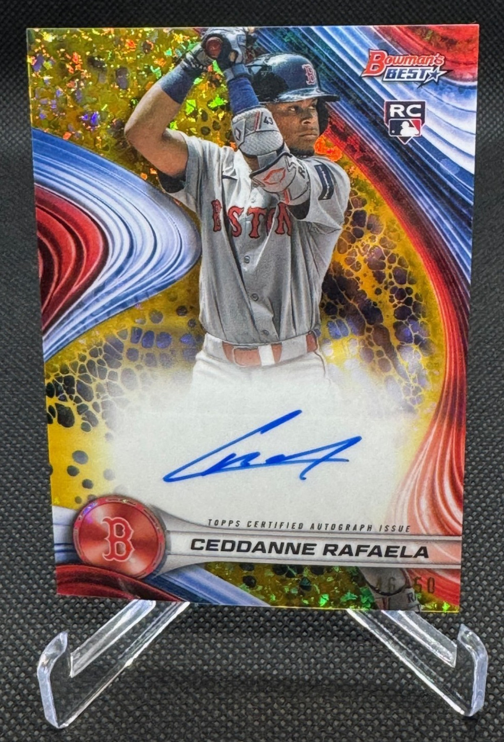 2024 Bowmans Best Ceddanne Rafaela Rookie Auto Gold /50 Boston Red Sox RC