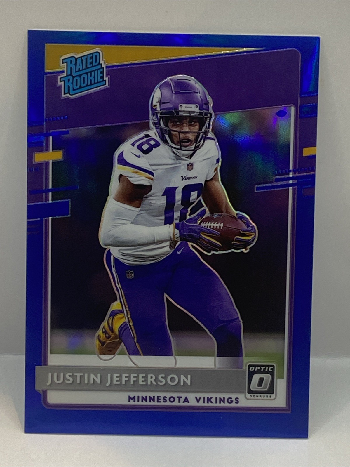 2020 Panini Donruss Optic Rated Rookie Justin Jefferson Blue Prizm 103/179 RC SP
