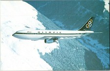 Olympic Airways Airbus A300 Airliner in Flight Vintage Postcard KS2