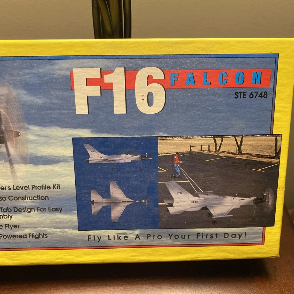 1996 Sterling Models F16 FALCON 1/2A CL 15” Wing Span Balsa Kit STE 6748 NISB - Image 2 of 4