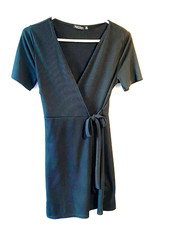 Nasty Gal Black Wrap Dress Size 8