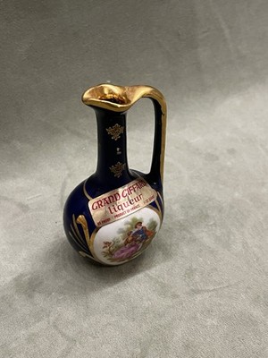 Vintage Giffard Fragonard Pitcher Cobalt Blue & Gold Mini Decanter France 1970
