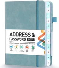 New Address Book With Alphabetical Tabs Hardcover Password Keeper Telephone Book